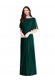 Affordable A-Line Bateau Neck Soft Chiffon Long Ever Green Semi Formal Evening Dress Canada