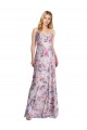 Affordable A-Line Cowl Neck Stretch Satin & Floral Long Formal Evening Dress Canada