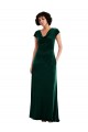 Affordable A-Line Cowl Neck Stretch Velvet Long Dark Green Black Tie Evening Dress Canada