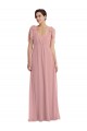 Affordable A-Line Halter Neck Soft Chiffon Long Dusty Pink Semi Formal Evening Dress Canada