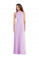 Affordable A-Line Halter Neck Soft Chiffon Long Lilac Semi Formal Evening Dress Canada
