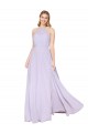 Affordable A-Line High Neck Soft Chiffon Long Lilac Formal Evening Dress Canada