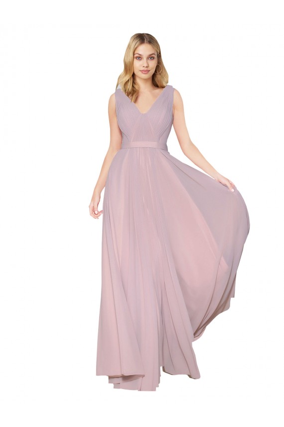 Affordable A-Line High Neck Soft Chiffon Long Primrose Formal Evening Dress Canada