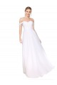 Affordable A-Line High Neck Soft Chiffon Long White Formal Evening Dress Canada
