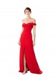Affordable A-Line High Neck Stretch Crepe Long Red Evening Dress Canada
