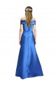 Affordable A-Line Off the Shoulder Satin Long Black Tie Evening Dress Canada
