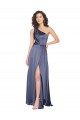 Affordable A-Line One Shoulder Silky Satin Long Dusk Formal Evening Dress Canada