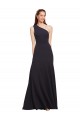 Affordable A-Line One Shoulder Stretch Crepe Long Dark Navy Formal Evening Dress Canada