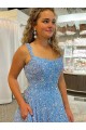 Affordable A-Line Scoop Neck Velvet Sequins Court Train Velvet Sequin Evening Dress Canada
