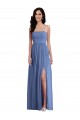 Affordable A-Line Spaghetti Straps Soft Chiffon Long Windsor Blue Semi Formal Evening Dress Canada