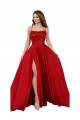 Affordable A-Line Square Neck Spandex & Lace Long Red Semi Formal Evening Dress Canada