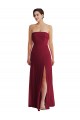 Affordable A-Line Strapless Soft Chiffon Long Burgundy Formal Evening Dress Canada