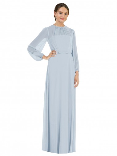 Affordable A-Line Strapless Soft Chiffon Long Sea Glass Formal Evening Dress Canada
