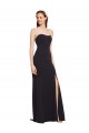 Affordable A-Line Strapless Stretch Crepe Long Dark Navy Formal Evening Dress Canada