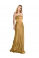 Affordable A-Line Strapless Stretch Satin Long Gold Formal Evening Dress Canada