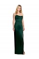 Affordable A-Line Strapless Stretch Satin Long Hunter Formal Evening Dress Canada