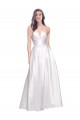 Affordable A-Line Strapless Stretch Satin Long White Formal Evening Dress Canada