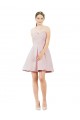 Affordable A-Line Sweetheart Satin Knee Length Pink Evening Dress Canada