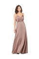 Affordable A-Line Sweetheart Silky Satin Long Dusty Pink Formal Evening Dress Canada