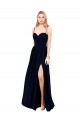 Affordable A-Line Sweetheart Soft Chiffon Long Dark Navy Formal Evening Dress Canada