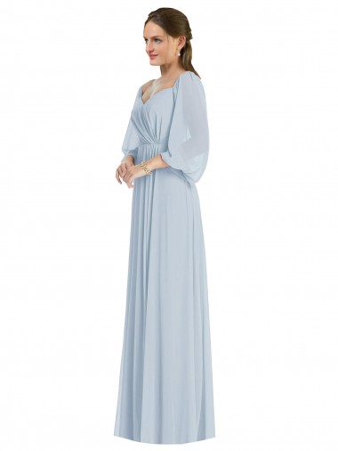 Affordable A-Line Sweetheart Soft Chiffon Long Sea Glass Formal Evening Dress Canada