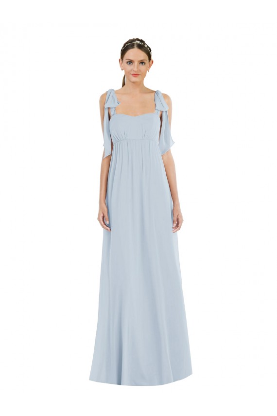 Affordable A-Line Sweetheart Soft Chiffon Long Sea Glass Semi Formal Evening Dress Canada