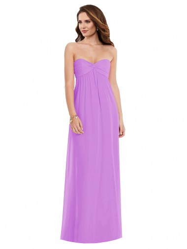 Affordable A-Line Sweetheart Soft Chiffon Long Violet Semi Formal Evening Dress Canada