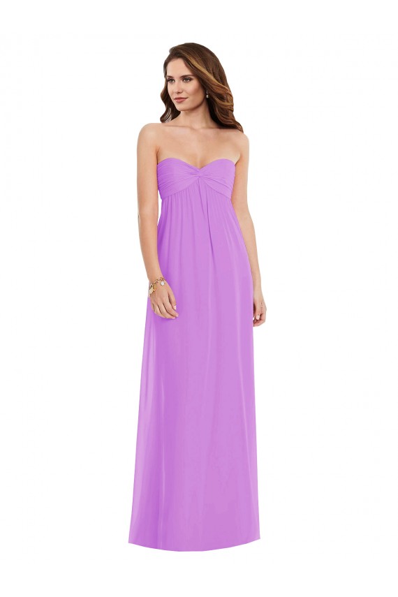 Affordable A-Line Sweetheart Soft Chiffon Long Violet Semi Formal Evening Dress Canada