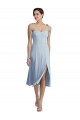 Affordable A-Line Sweetheart Stretch Crepe Midi Length Light Sky Blue Evening Dress Canada