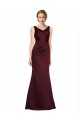 Affordable A-Line V-Neck Satin Long Burgundy Black Tie Evening Dress Canada