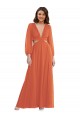 Affordable A-Line V-Neck Soft Chiffon Long Firecracker High Low Evening Dress Canada