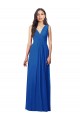 Affordable A-Line V-Neck Soft Chiffon Long Royal Blue Semi Formal Evening Dress Canada