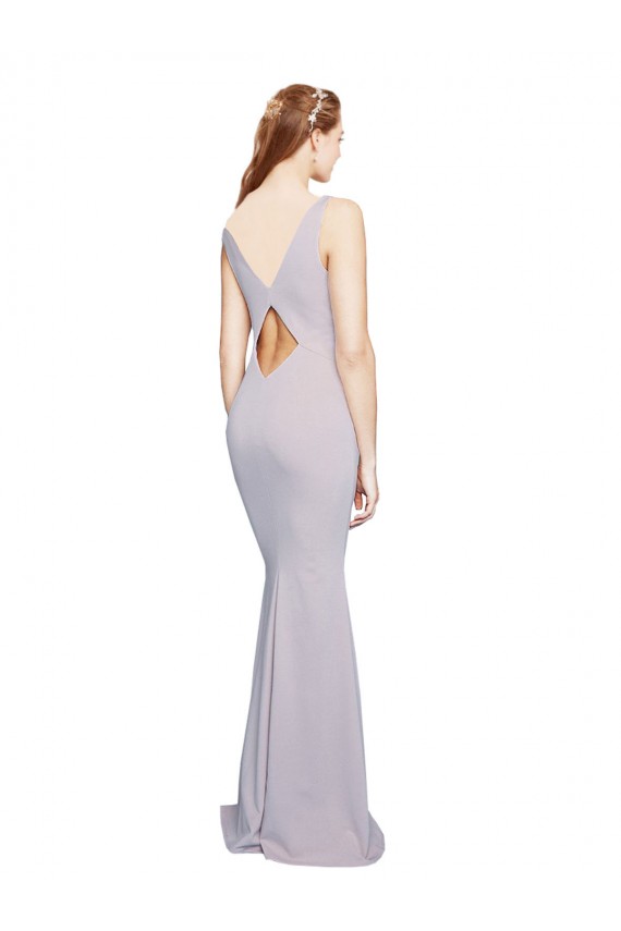 Affordable Mermaid V-Neck Stretch Crepe Long Arctic Lilac Formal Evening Dress Canada