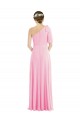 Affordable Trumpet One Shoulder Soft Chiffon Long Barely Pink Semi Formal Evening Dress Canada