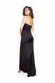 Affordable A-Line One Shoulder Silky Satin Long Black Evening Dress Canada