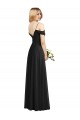 Affordable A-Line Spaghetti Straps Soft Chiffon Long Black Semi Formal Evening Dress Canada