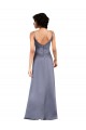 Affordable Column V-Neck Silky Satin Long Black Formal Evening Dress Canada