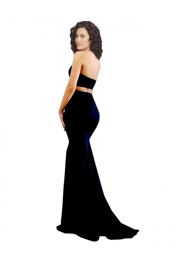 Affordable Mermaid High Neck Stretch Crepe Long Black Formal Evening Dress Canada