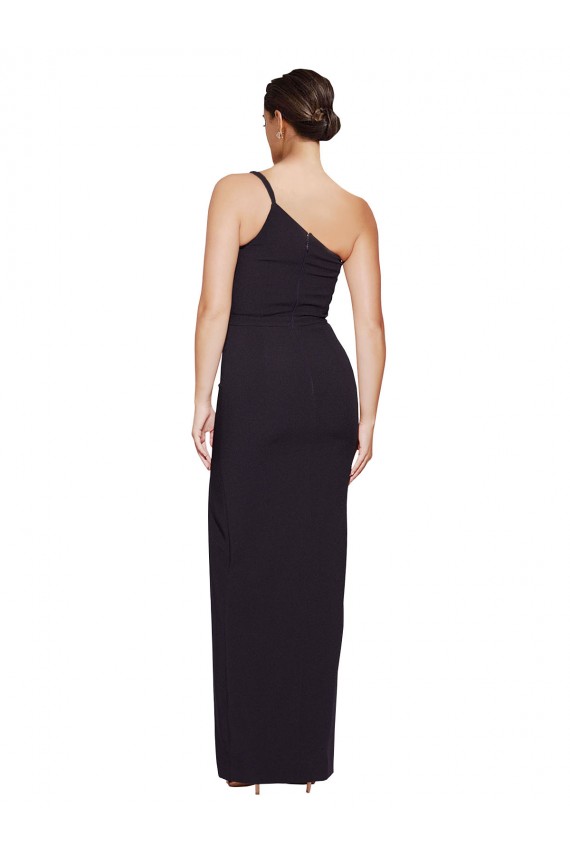Affordable Sheath Strapless Stretch Crepe Long Black Formal Evening Dress Canada