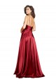 Affordable A-Line Cowl Neck Silky Satin Long Burgundy Black Tie Evening Dress Canada