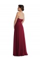 Affordable A-Line Strapless Soft Chiffon Long Burgundy Formal Evening Dress Canada