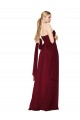 Affordable A-Line Strapless Soft Chiffon Long Burgundy Formal Evening Gown Canada