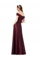Affordable A-Line Strapless Satin Long Burgundy Gold Black Tie Evening Dress Canada