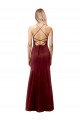 Affordable Mermaid High Neck Stretch Crepe Long Burgundy Gold Formal Evening Dress Canada