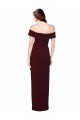 Affordable Mermaid Off the Shoulder Stretch Crepe Long Burgundy Gold Formal Evening Dress Canada