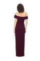 Affordable Sheath Square Neck Stretch Crepe Long Burgundy Gold Formal Evening Dress Canada