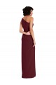 Affordable Sheath One Shoulder Stretch Crepe Long Burgundy Gold Formal Evening Dress Canada