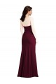 Affordable Trumpet Strapless Stretch Crepe Long Burgundy Gold Semi Formal Evening Dress Canada