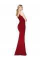 Affordable Mermaid V-Neck Stretch Crepe Long Burgundy Formal Evening Dress Canada