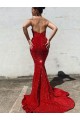 Affordable Mermaid Sweetheart Velvet Sequins Court Train Burgundy Velvet Sequin Evening Dress Canada